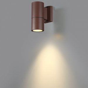 Коричневый уличный настенный светильник подсветка в одну сторону «LANDSCAPE»