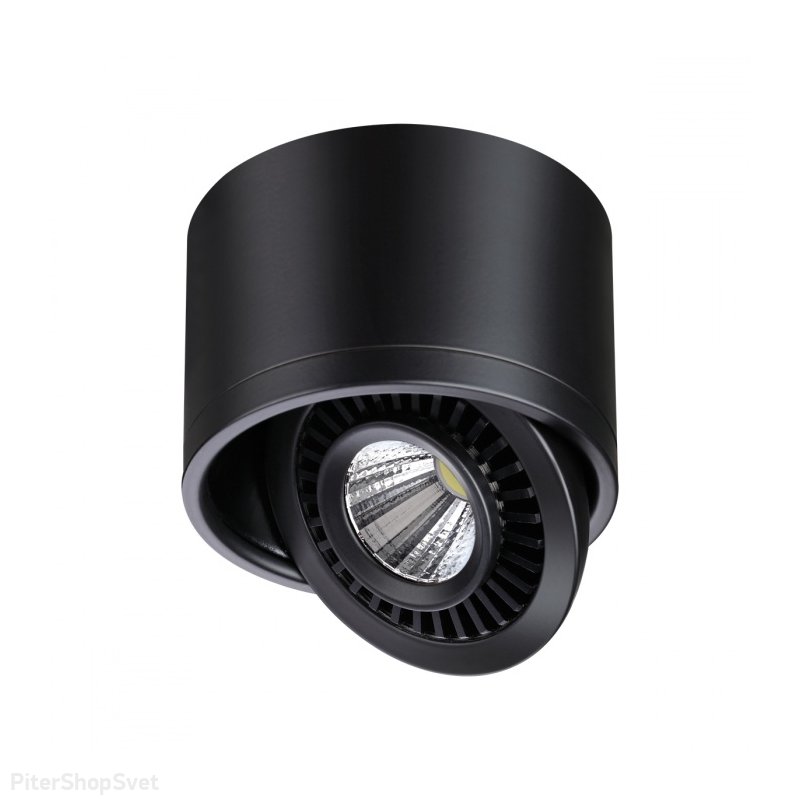Чёрный накладной поворотный светильник 9Вт 4000К «GESSO» 358812