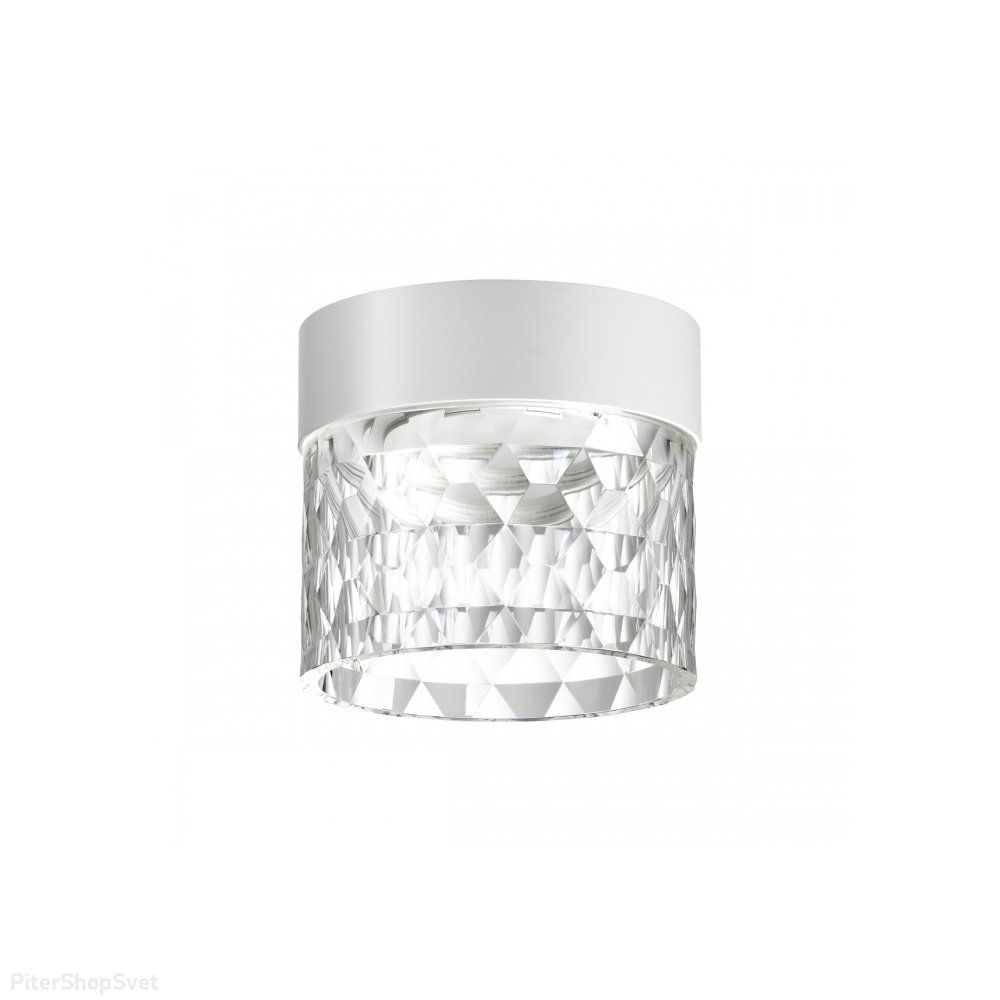 Накладной потолочный светильник цилиндр 10Вт 4000К белый/прозрачный «Aura» 358997