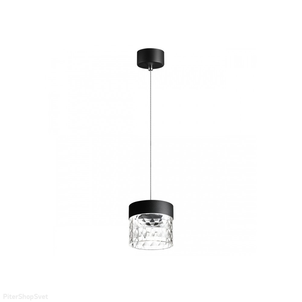 Подвесной светильник цилиндр 10Вт 4000К чёрный/прозрачный «Aura» 359000