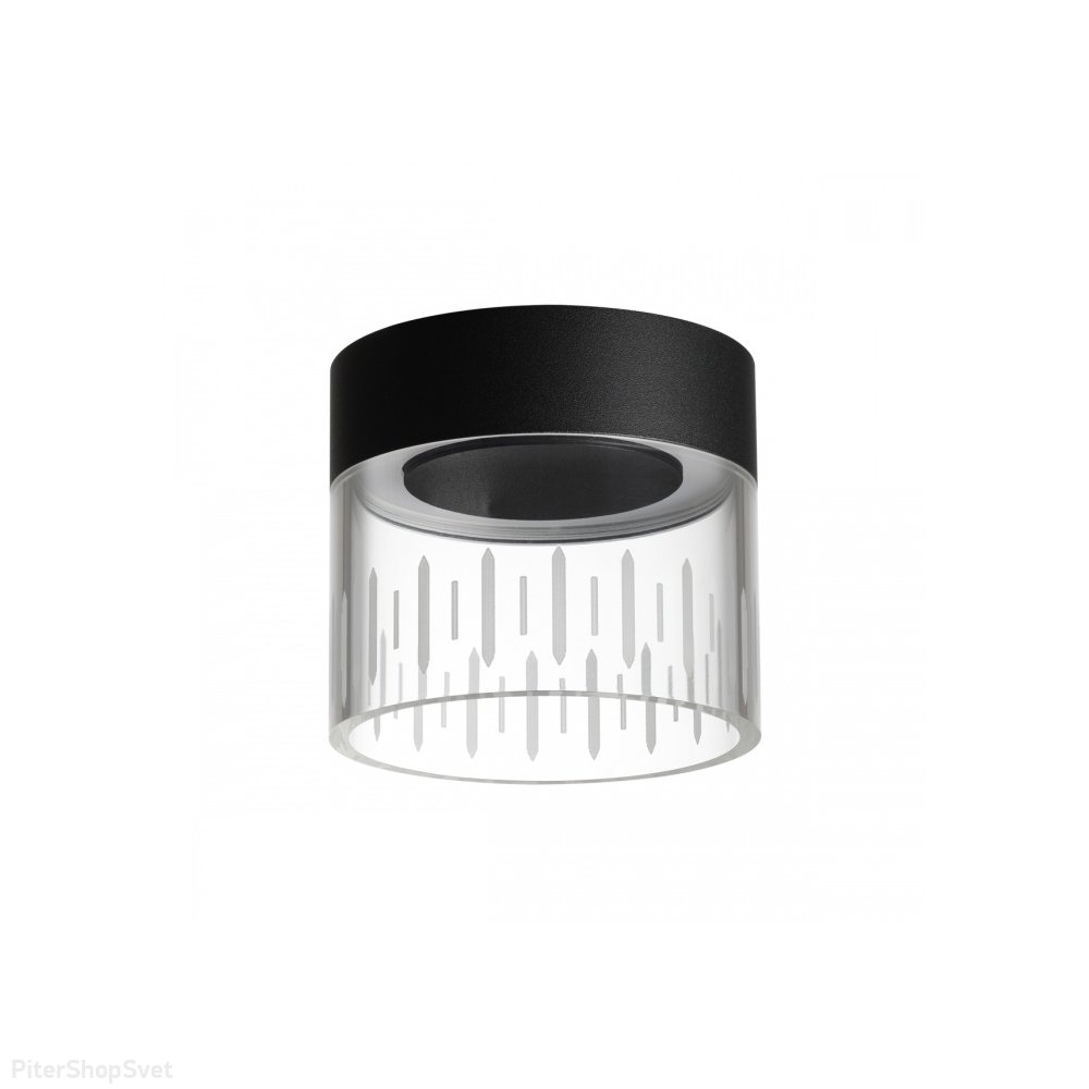 10Вт чёрный накладной потолочный светильник цилиндр «Aura» 359002