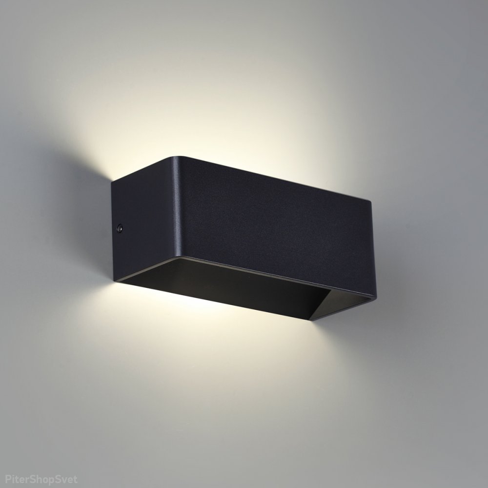 Чёрный уличный настенный светильник для подсветки стены 12Вт 4000К «ASA» 359166