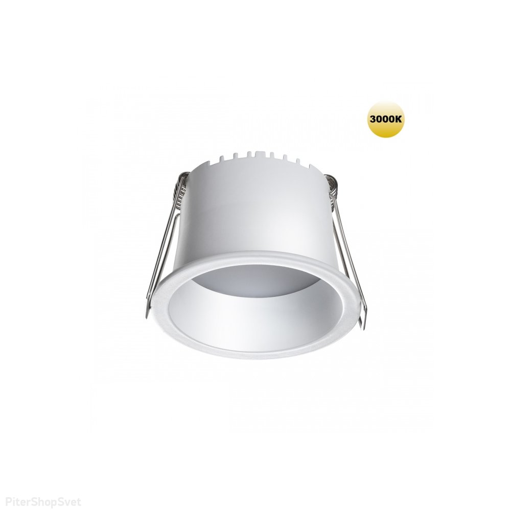 Белый круглый встраиваемый светильник 6Вт 3000К «Tran» 359232