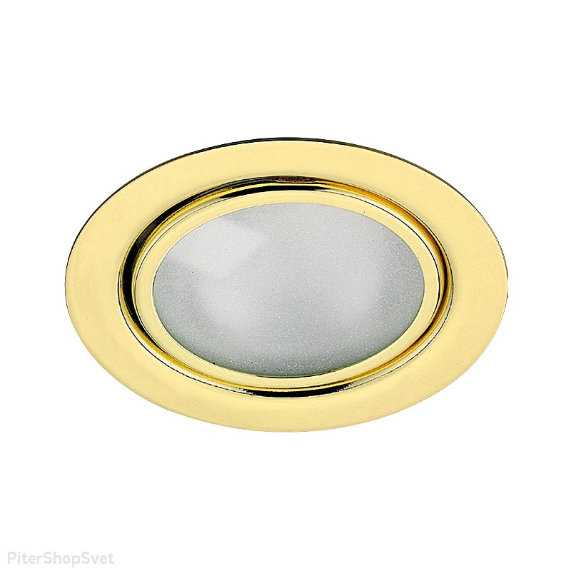 Мебельный встраиваемый светильник золотого цвета «FLAT» 369121
