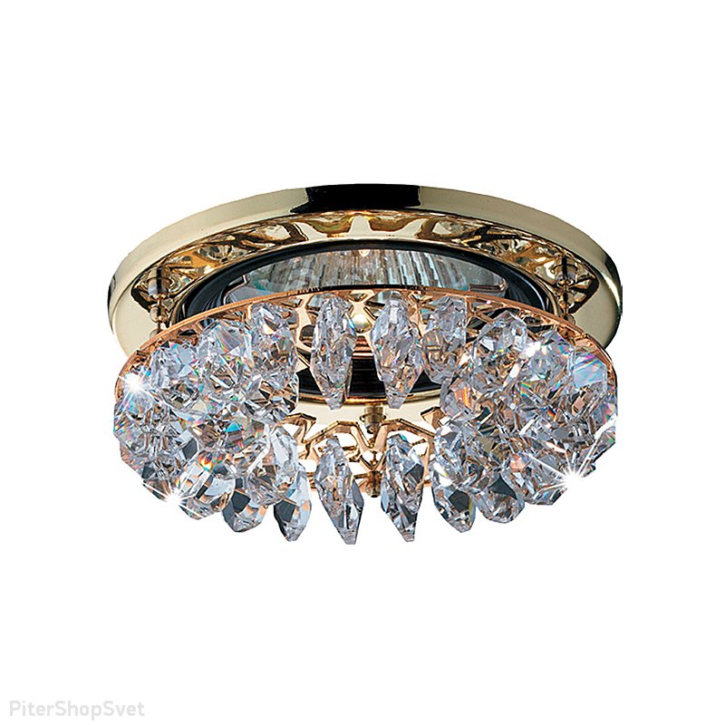 Хрустальный встраиваемый светильник 369334 FLAME 1 Novotech