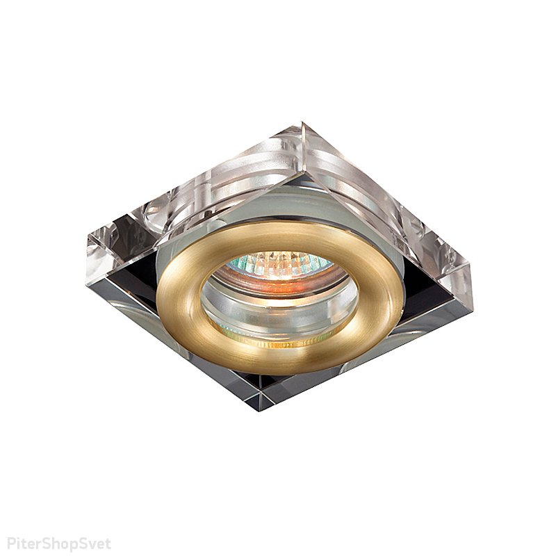 Встраиваемый светильник матовое золото с влагозащитой IP54, 369882 Aqua Novotech