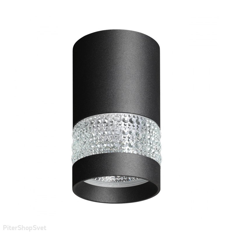 Чёрный накладной потолочный светильник цилиндр «ELINA» 370729