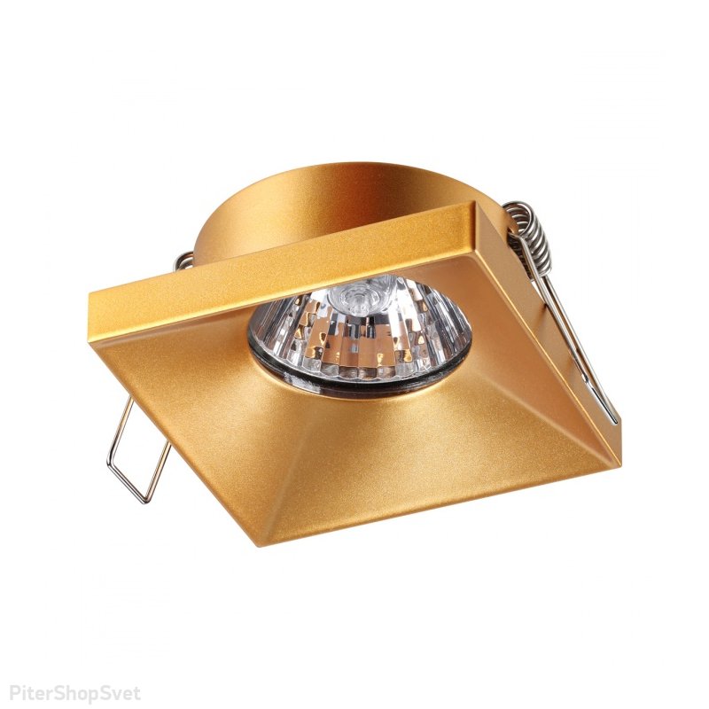 Квадратный встраиваемый светильник золотого цвета «METIS» 370744