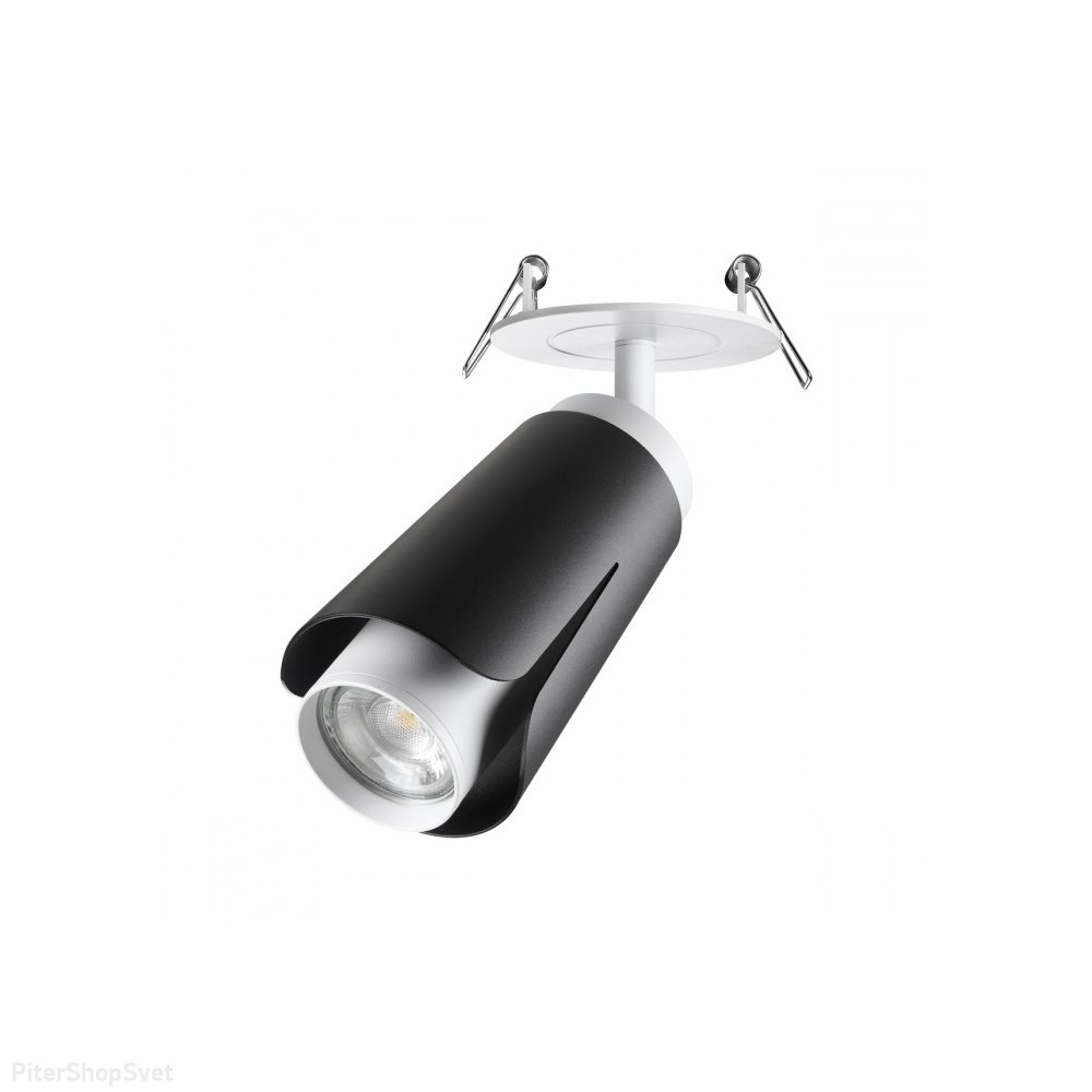 Бело-чёрный встраиваемый поворотный светильник тюльпан «TULIP» 370832