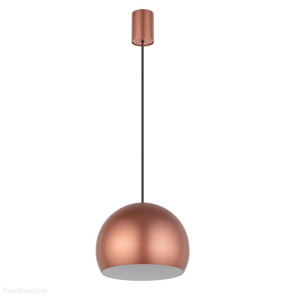 Купольный подвесной светильник из металла медного цвета «Candy» 10294