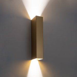 Золотой прямоугольный настенный светильник подсветка в 2 стороны «Malmo»