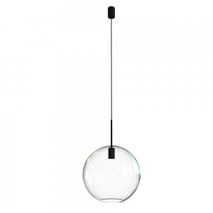 Чёрный подвесной светильник прозрачный шар 35см «Sphere»