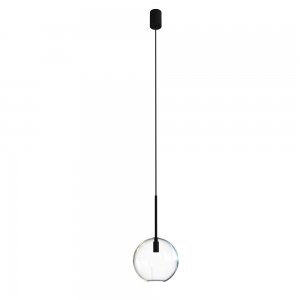 Чёрный подвесной светильник с прозрачным шаром «Sphere»