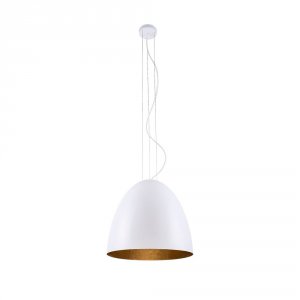 Белый купольный подвесной светильник D39см «Egg»