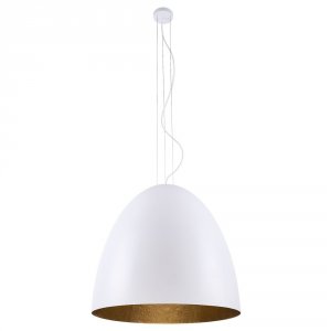 Белый купольный подвесной светильник D55см «Egg»