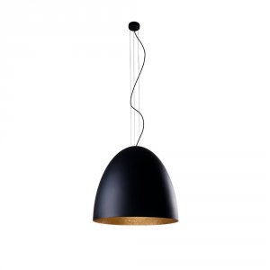 Чёрный купольный подвесной светильник D55см «Egg»