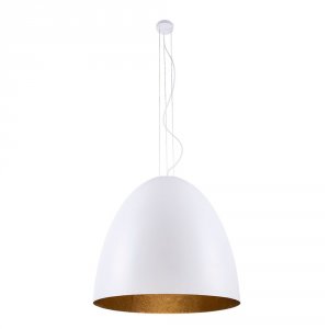 Белый купольный подвесной светильник D75см «Egg»