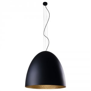 Чёрный купольный подвесной светильник D75см «Egg»
