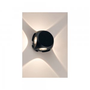 Чёрный уличный настенный светильник подсветка в 4 стороны 4Вт 3000К «Patras»
