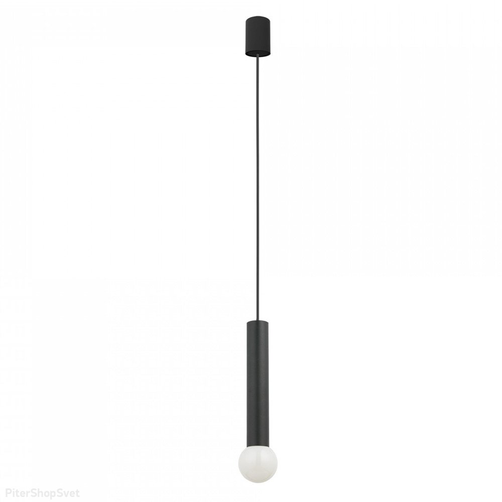 Чёрный подвесной светильник с открытой лампой «Baton» 7852