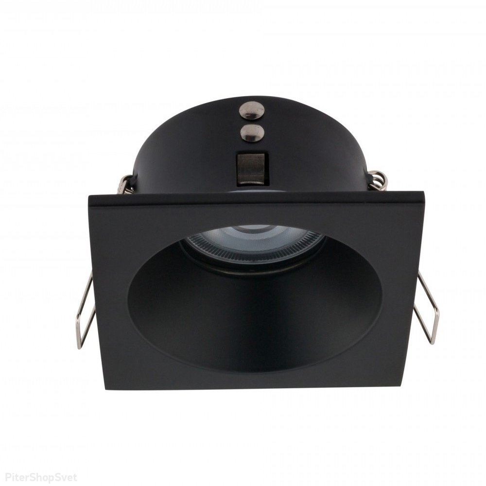 Чёрный квадратный встраиваемый светильник с влагозащитой IP54 «Delta» 8370