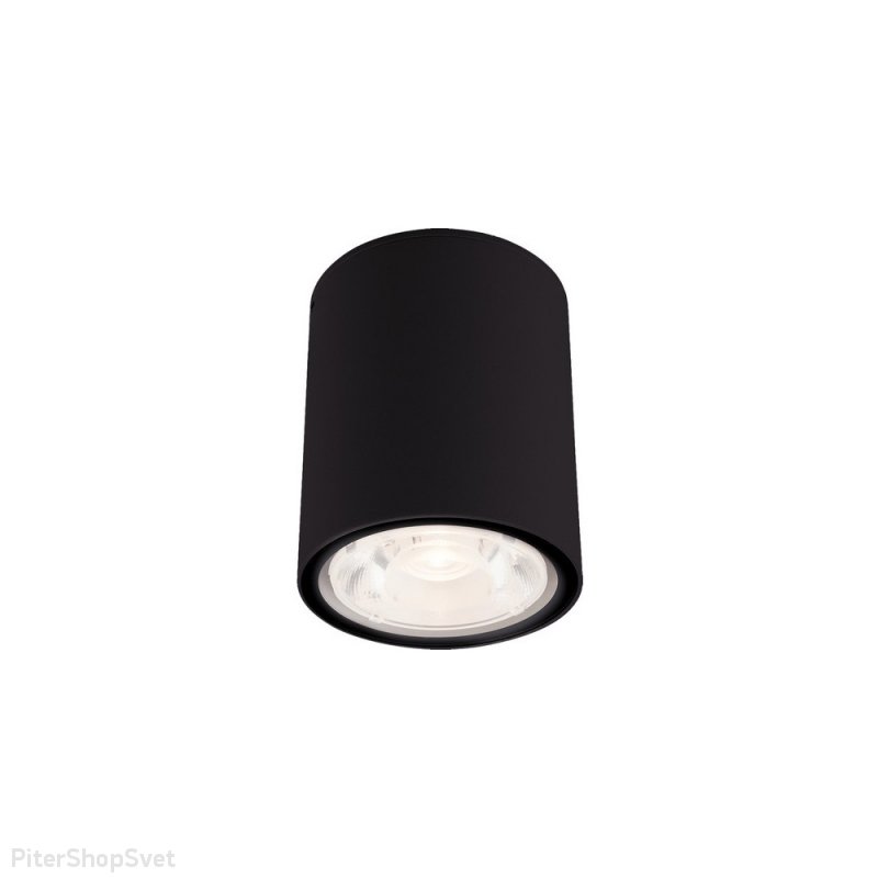 Чёрный уличный накладной потолочный светильник цилиндр 6Вт 3000К IP54 «Edesa Led» 9107