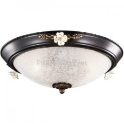 Коричневый потолочный светильник с керамическими розами 2693/3C BONE