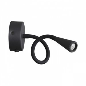 Чёрный гибкий настенный светильник с выключателем 3Вт 3000К «Odds»