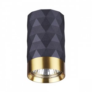 Чёрно-золотой накладной потолочный светильник цилиндр «AD ASTRUM»