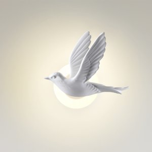 Белый настенный светильник для подсветки летящая птица 3Вт 3000К «Colombella»