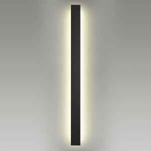 Уличный длинный настенный светильник подсветка IP54 120см 29Вт 3000К чёрный «Fibi»
