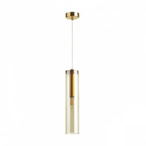 Подвесной светильник цилиндр янтарного цвета «Klum»