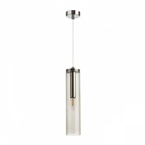 Подвесной светильник цилиндр дымчатого цвета «Klum»