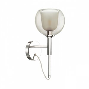 Хромированное бра с двойным дымчатым плафоном «Leva»