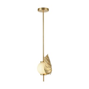 Потолочный светильник шар на штанге с золотым листом «Jungle»