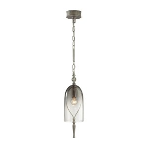 Подвесной светильник серебряного цвета с дымчатым плафоном «Bell»