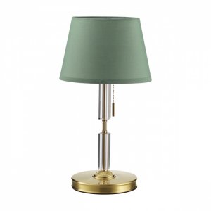 Настольная лампа бронзового цвета с зелёным овальным абажуром «London»