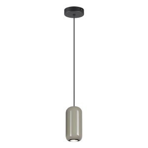 Серый подвесной светильник цилиндр «Ovali»