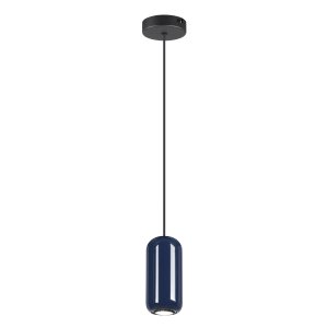 Синий подвесной светильник цилиндр «Ovali»