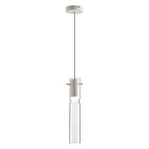 Белый подвесной светильник с прозрачным плафоном цилиндр 5Вт 3000К «Scrow»
