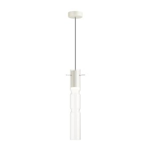 Белый подвесной светильник с прозрачным плафоном цилиндр «Scrow»