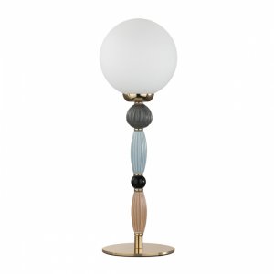 Настольная лампа с плафоном шар и керамическим декором «Palle»