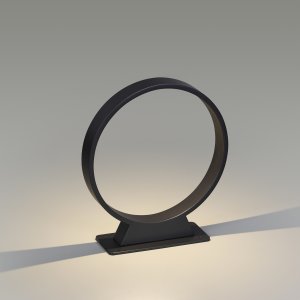 Чёрный уличный наземный светильник кольцо 30см «UVO»