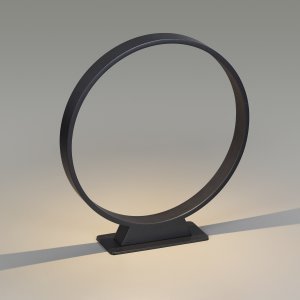 Чёрный уличный наземный светильник кольцо 40см «UVO»