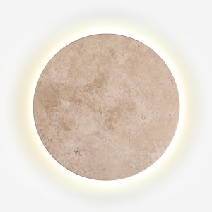 Плоский круглый настенный светильник подсветка из травертина «Travertino»
