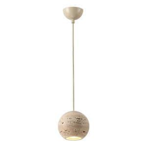 Каменный подвесной светильник шар «TRAVERTINO»