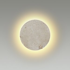 Травертиновый плоский круглый настенный светильник подсветка 5Вт 3000К «TRAVERTINO»