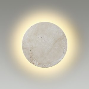 Травертиновый плоский круглый настенный светильник подсветка 8Вт 3000К «TRAVERTINO»