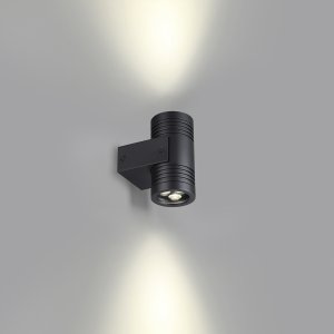 Чёрный уличный настенный светильник подсветка в две стороны 12Вт 4000К «STIMA»