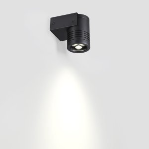 Чёрный уличный настенный светильник подсветка в одну сторону 6Вт 4000К IP67 «STIMA»